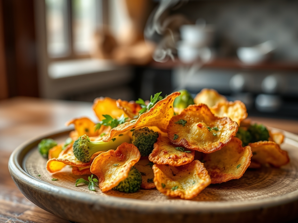 Chips de tallos de brócoli