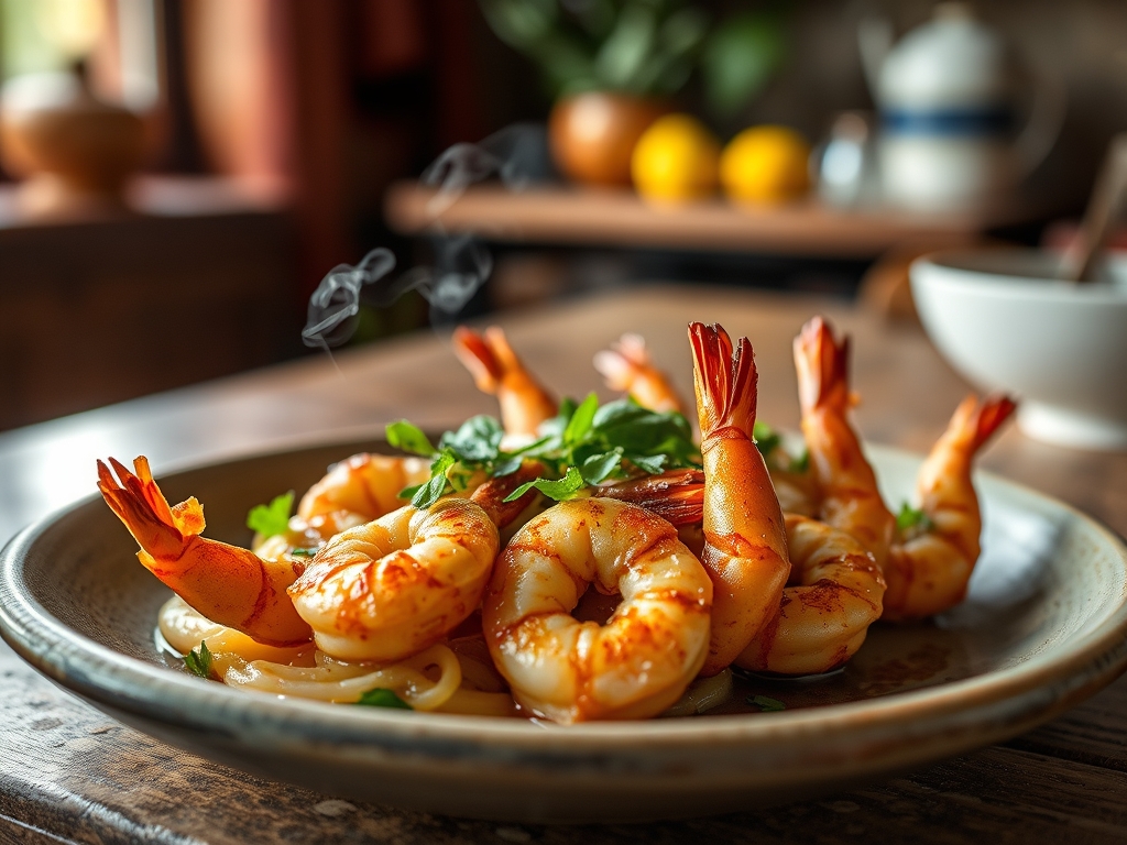 Gambas al estilo tailandés