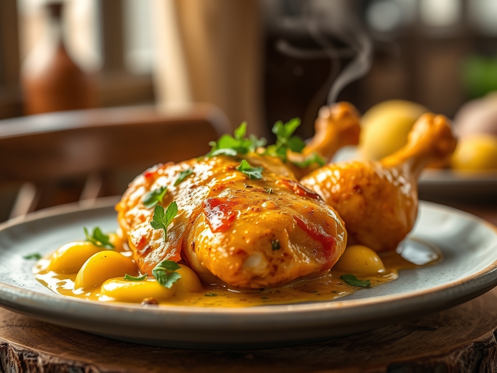 Pollo al curry con manzana