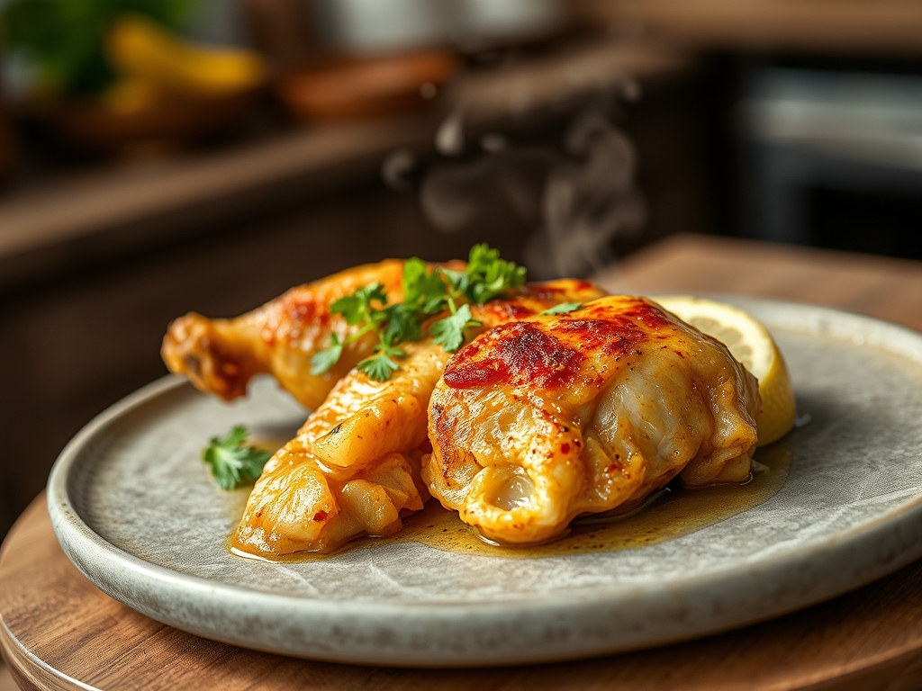 Pollo al limón y jengibre